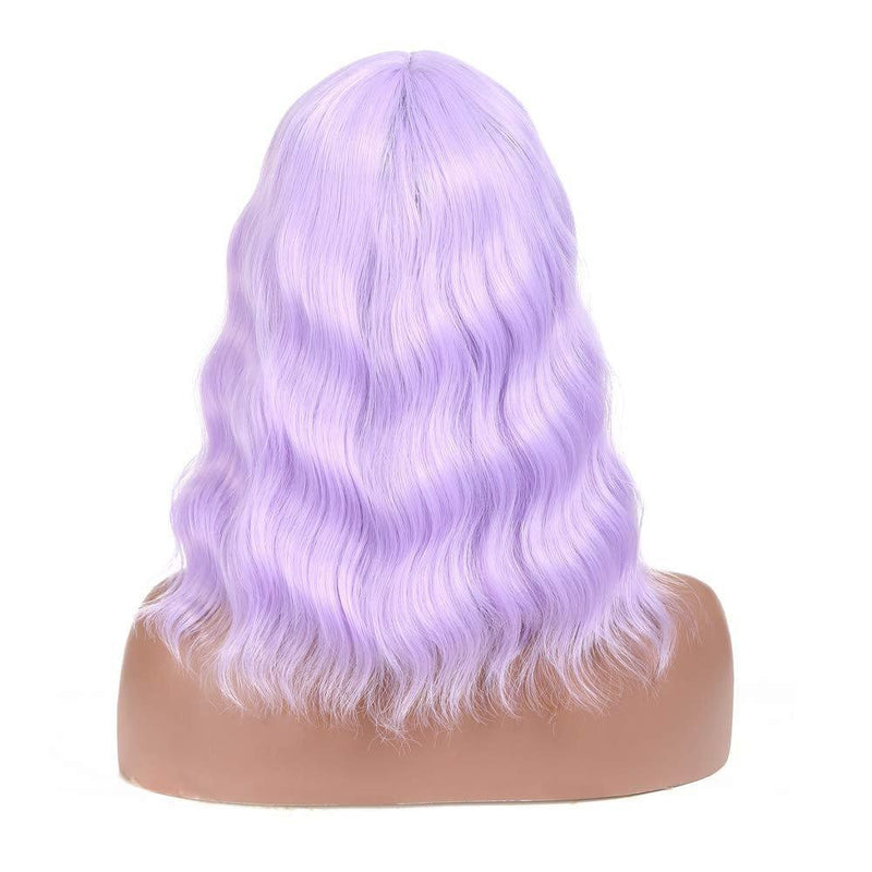 Light lilac purple wavy heat resistant 14" | trendy wigs | synthetic top quality heat resistant fiber | human hair feel