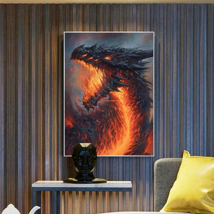 Dragon fire 5d diamond painting full drill embroidery vivid rhinestone canvas painting cross stitch diy craft art kits home decor 12x16"