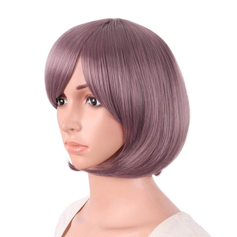 Dark taro purple 12 inch short straight cosplay party bob wig