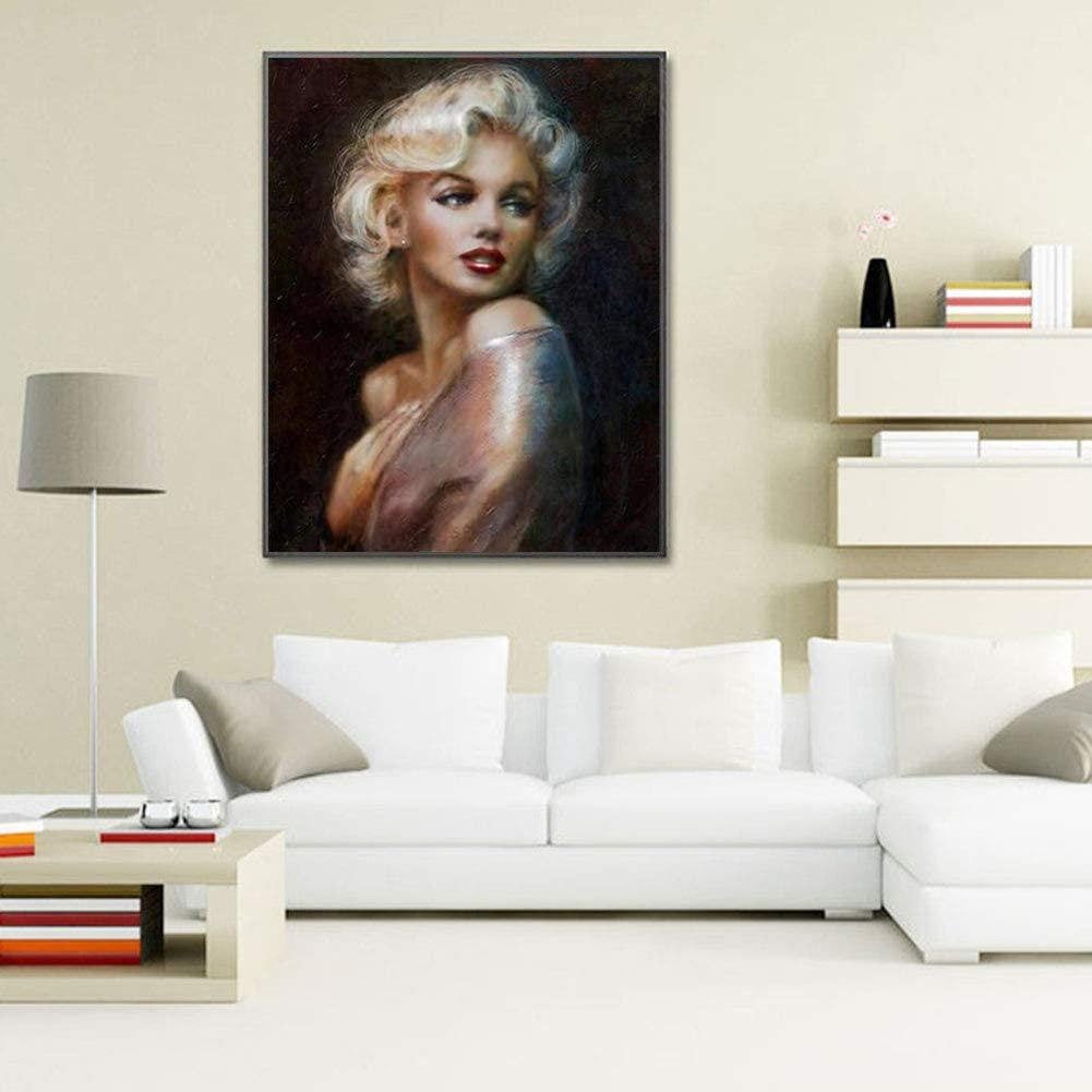 Diy 5d diamond art full drill embroidery painting kit | home wall art décor | marilyn monroe | 13.7×17.7" | the perfect relaxation gift idea
