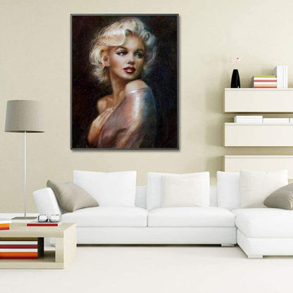 Diy 5d diamond art full drill embroidery painting kit | home wall art décor | marilyn monroe | 13.7×17.7" | the perfect relaxation gift idea