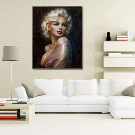 Diy 5d diamond art full drill embroidery painting kit | home wall art décor | marilyn monroe | 13.7×17.7" | the perfect relaxation gift idea