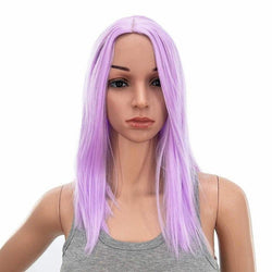 Light lilac purple straight heat resistant 14" | trendy wigs | synthetic top quality heat resistant fiber | human hair feel