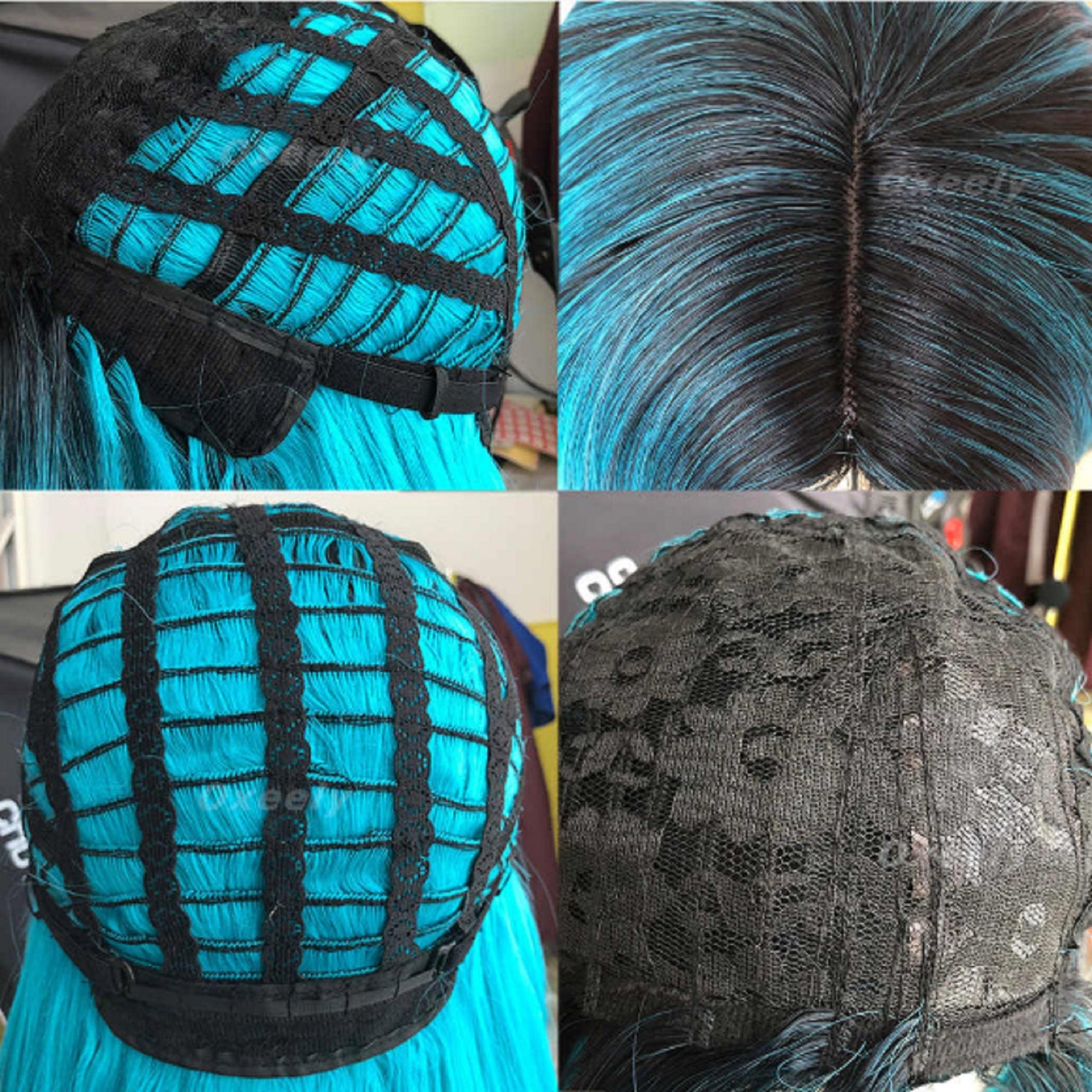 Blue ombre body wave hand dyed synthetic 24" head turner i  | trendy wigs | synthetic top quality heat resistant fiber | human hair feel