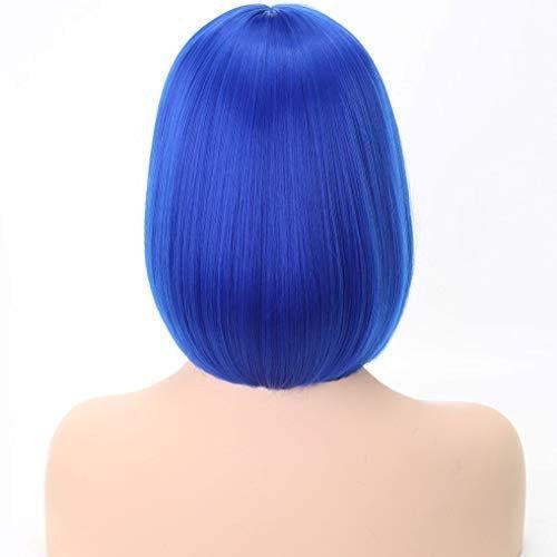 Sapphire blue | straight bob with straight bangs | hand dyed | synthetic 12" wig | stand out from the crowd | rave and cosplay | ready to go