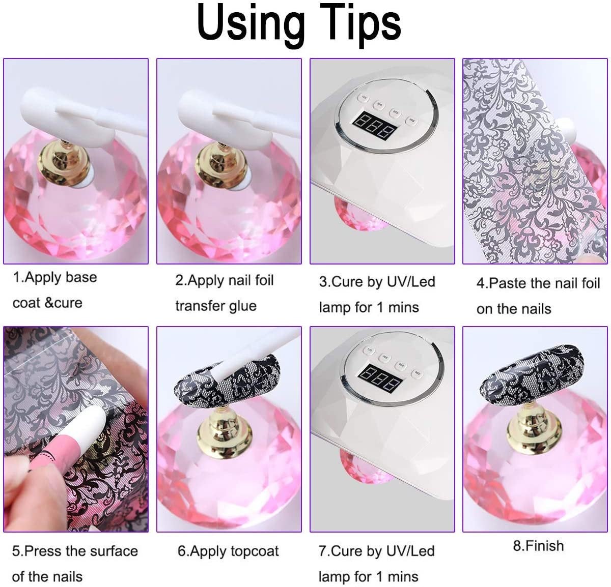 Nail art laser transfer foils starry sky stars flower black white lace design nail transfer foils for nail art diy decoration 200 sheets