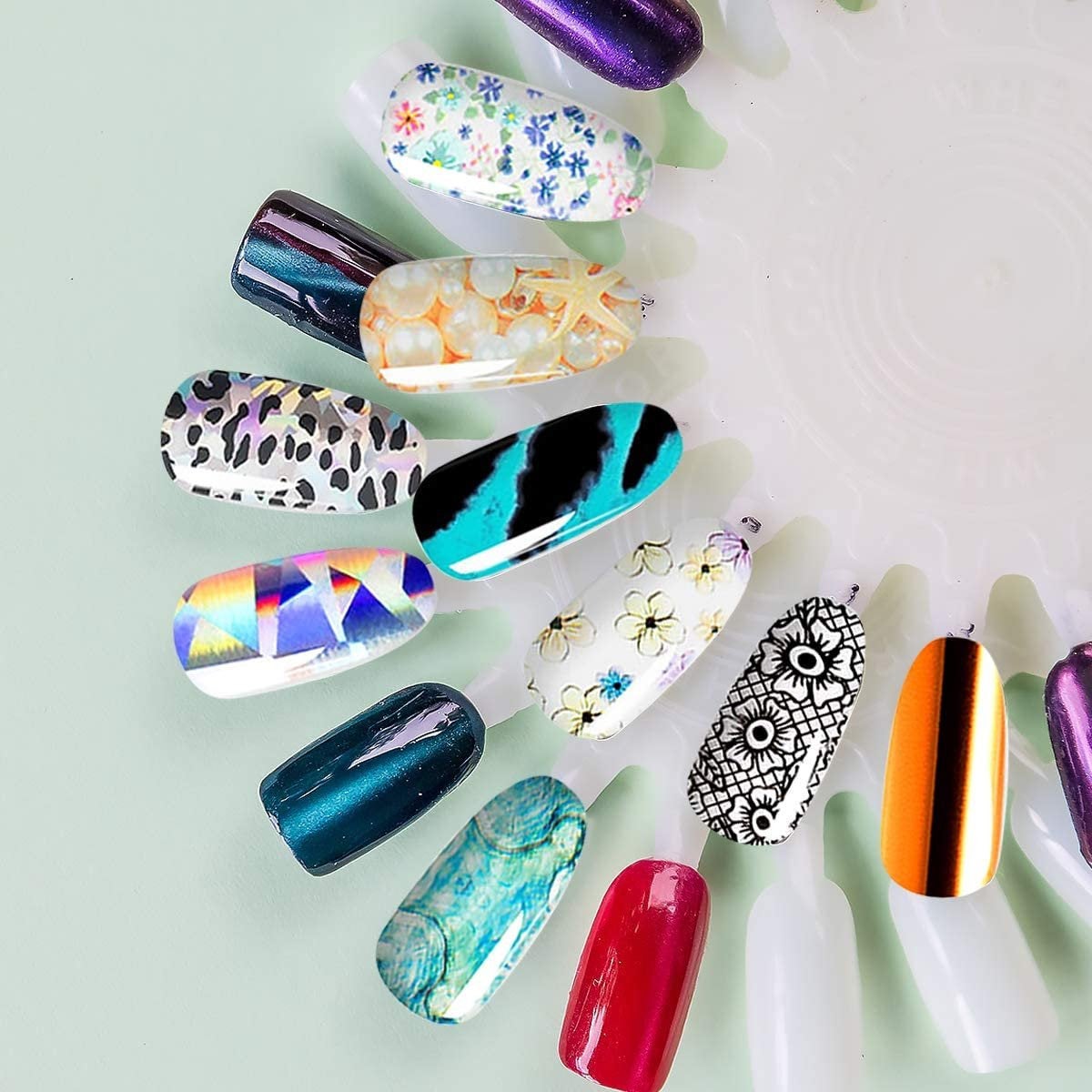 Nail art laser transfer foils starry sky stars flower black white lace design nail transfer foils for nail art diy decoration 200 sheets