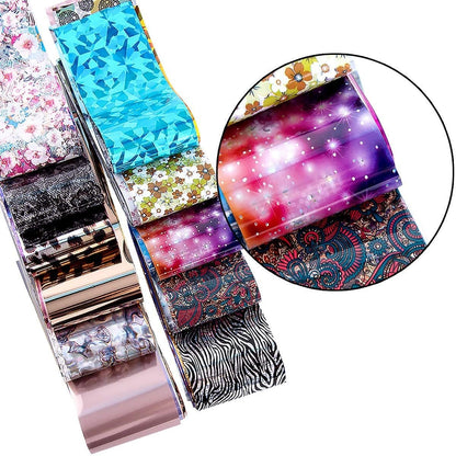 Nail art laser transfer foils starry sky stars flower black white lace design nail transfer foils for nail art diy decoration 200 sheets