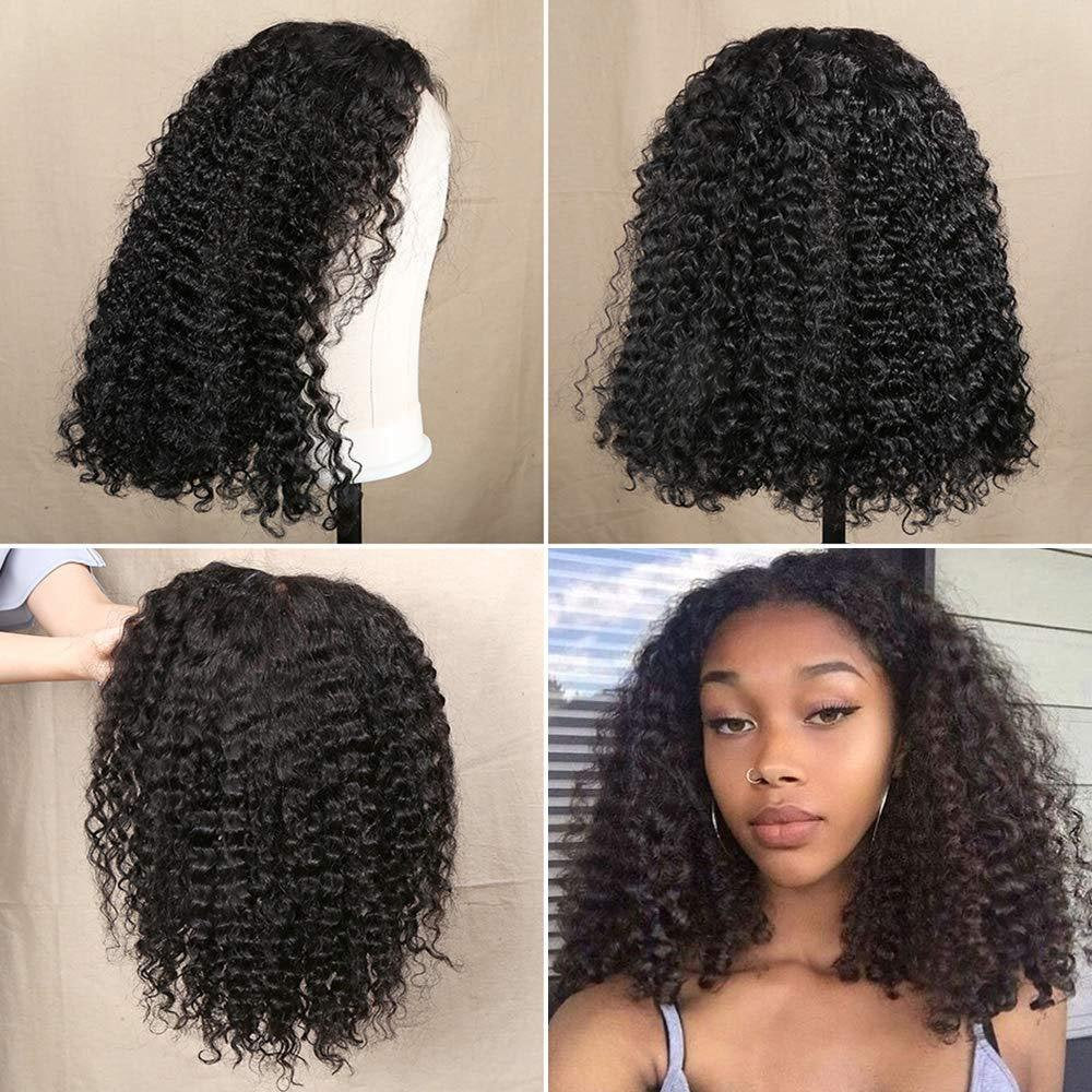 Short bob curly natural black big bouncy soft fluffy kinky curly heat resist synthetic wig