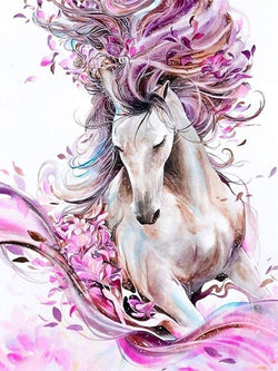 Pink horse diy 5d diamond painting kits for adults, diamond art full drill embroidery paint with diamond kit for home wall décor 12x16 inch