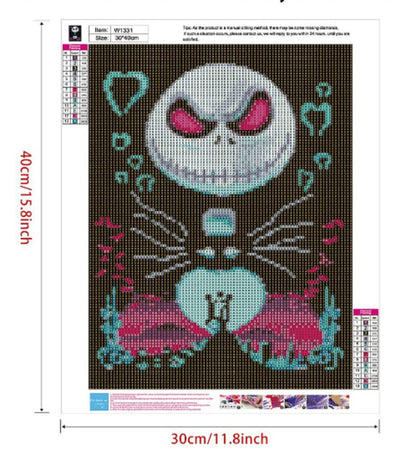 Nightmare before christmas jack skellington round full drill diy 5d diamond painting by number kit