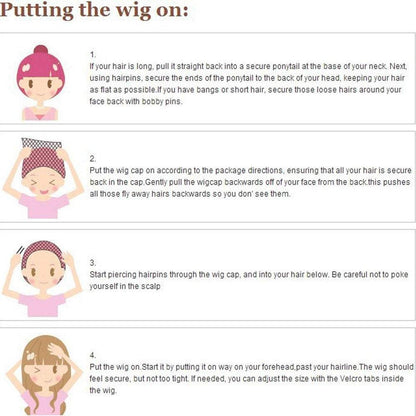 Anime costume party dress heat resistant synthetic curly wig with bangs pastel pink purple 24"