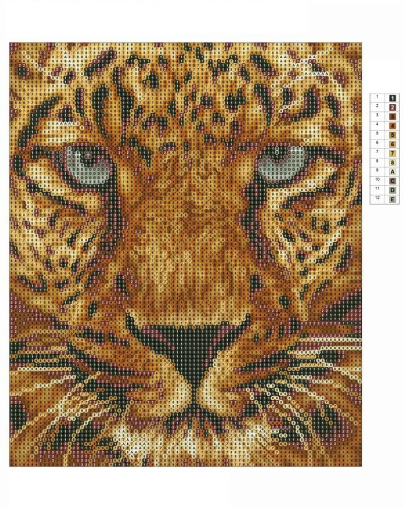 Leopard diy 5d diamond painting by number kit canvas 12x14"