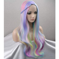 Moonlight opal | pastel unicorn | princess roleplay | mermaid cosplay | synthetic top quality heat resistant full wig 27" | human hair feel