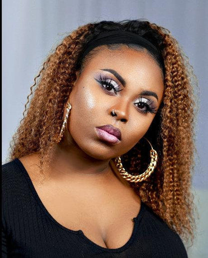 Human hair feel high quality curly blonde ombre lace front natural wave 28" middle part black roots synthetic dail wear wig