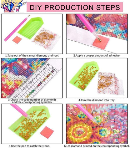 Blue mood day of the dead embroidery paint cross stitch craft diy 5d diamond painting by number kit canvas  various sizes