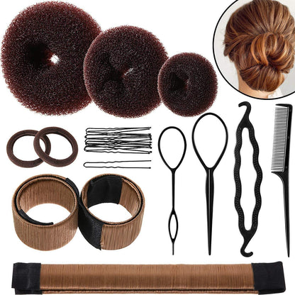 Complete hair bun shaper styling set | everything you need for making the trending cat ear buns | works with any hair type or length