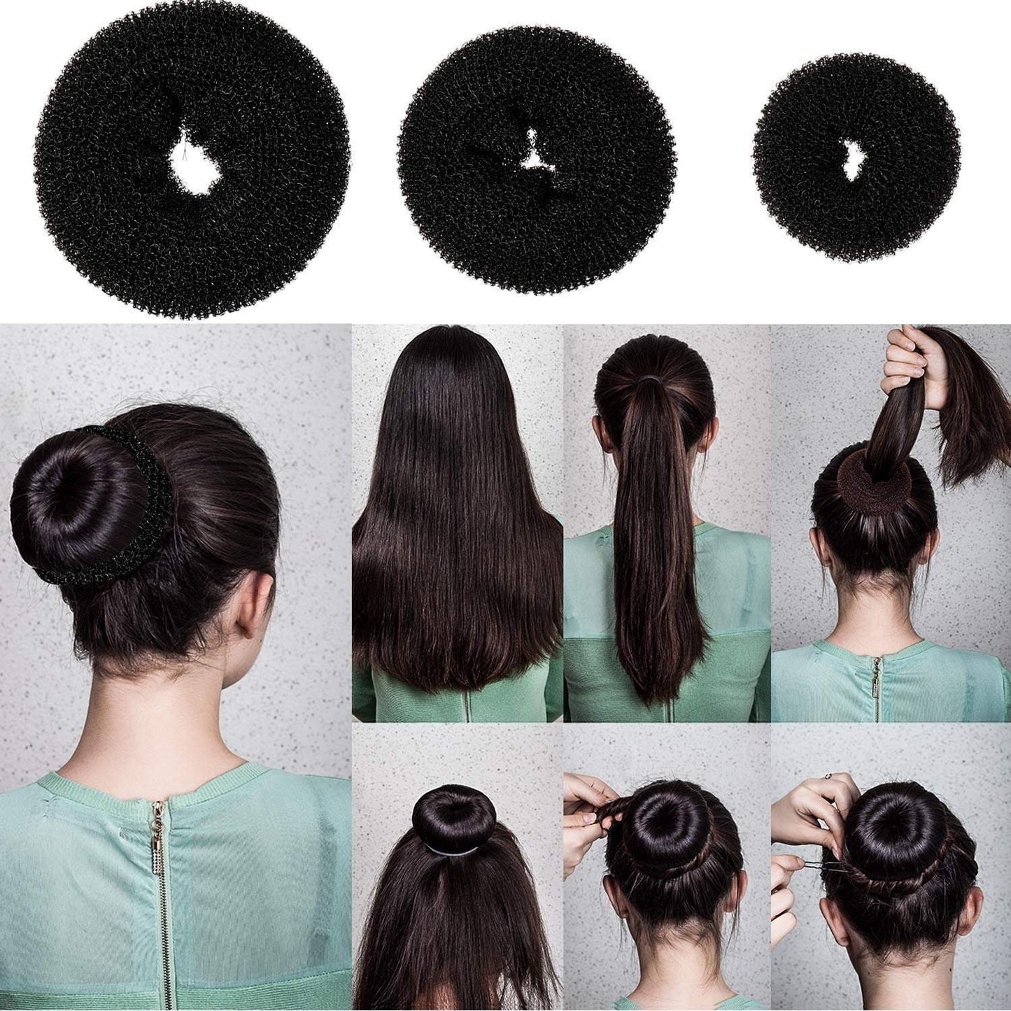 Complete hair bun shaper styling set | everything you need for making the trending cat ear buns | works with any hair type or length