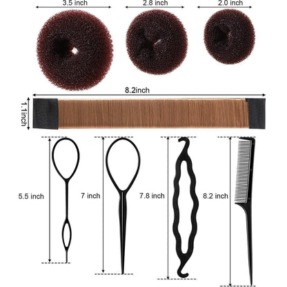 Complete hair bun shaper styling set | everything you need for making the trending cat ear buns | works with any hair type or length