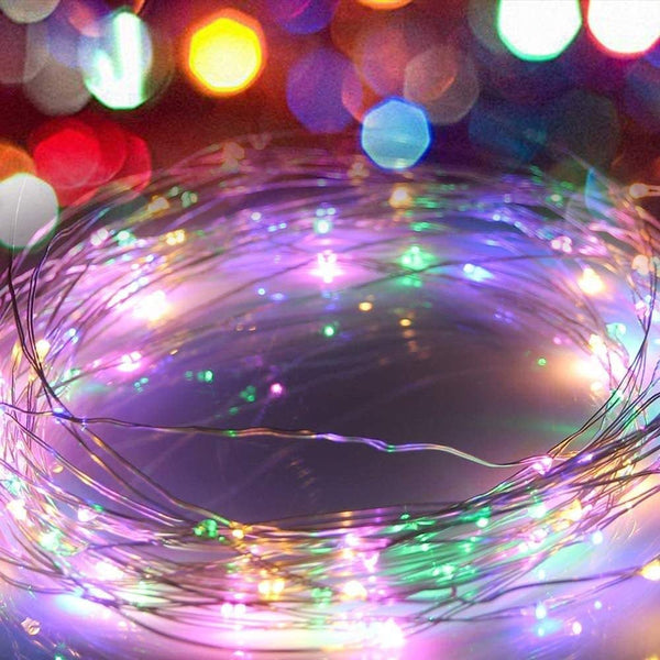 Sound activated music string lights | 32.8ft 100leds 12 modes | waterproof multicolor | battery powered | remote control