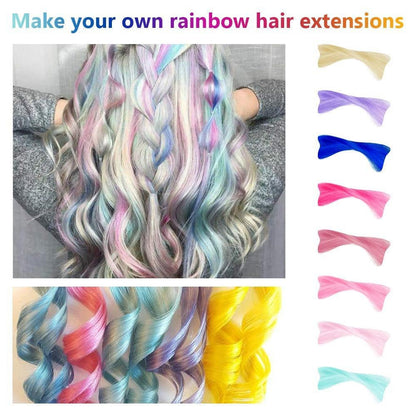 22 curly rainbow hair extensions party highlights clip in synthetic highlights multi-colors clip in hair synthetic hairpieces