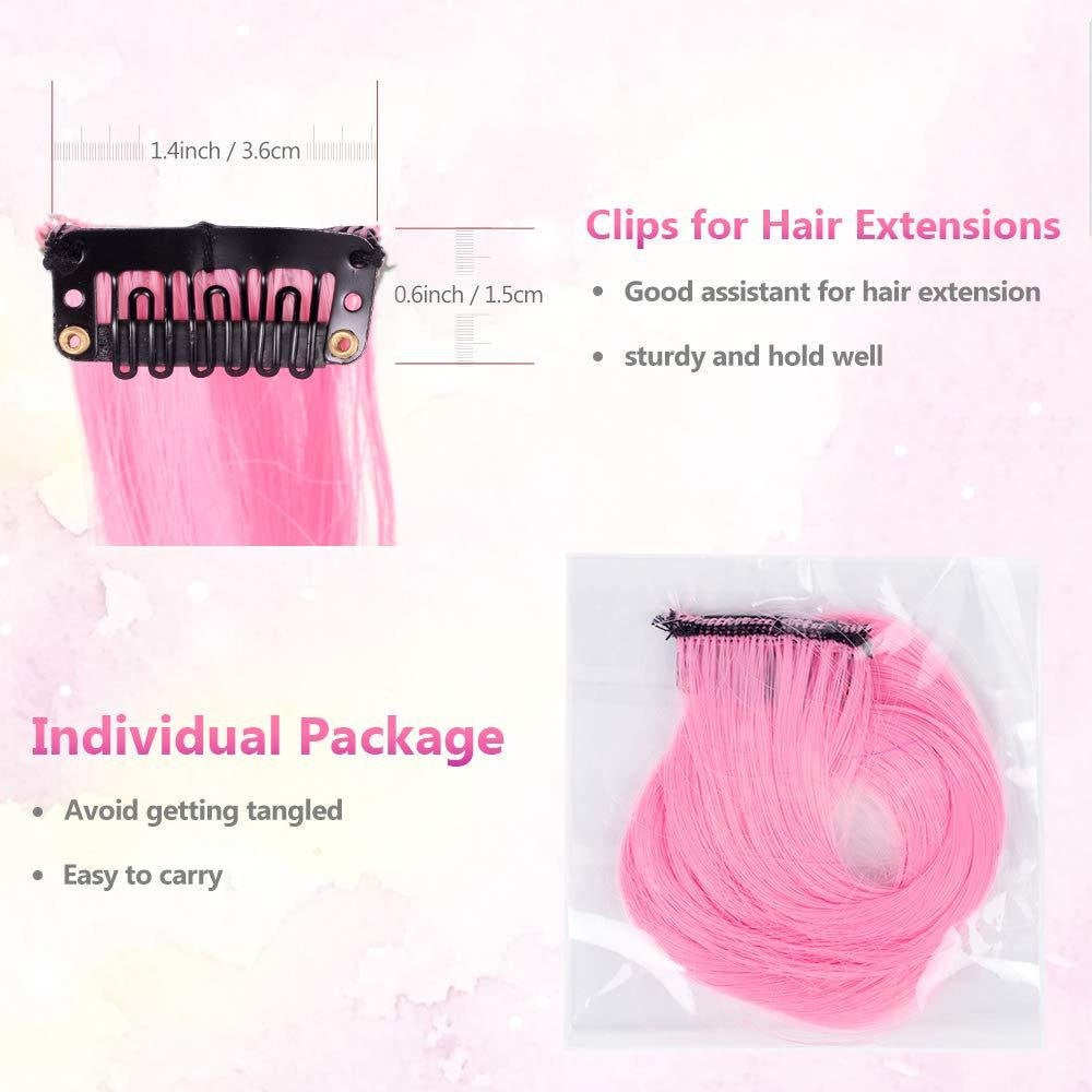 22 curly rainbow hair extensions party highlights clip in synthetic highlights multi-colors clip in hair synthetic hairpieces
