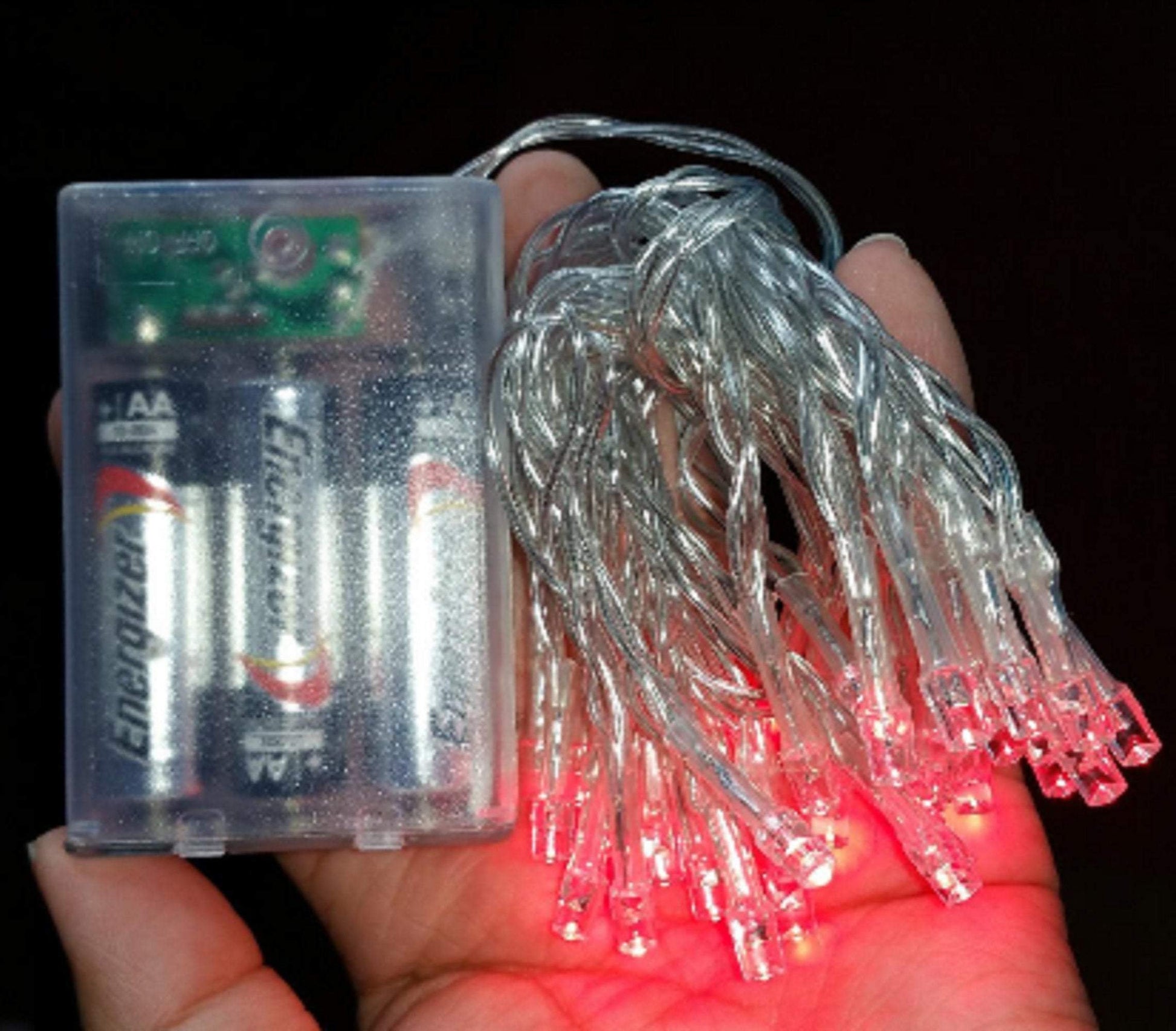 Red 30 mini led battery operated fairy lights  | indoor/outdoor lighting | diy lighting | discount plus free shipping on 3 or more sets