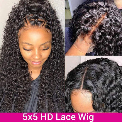 Hd transparent lace human hair wig