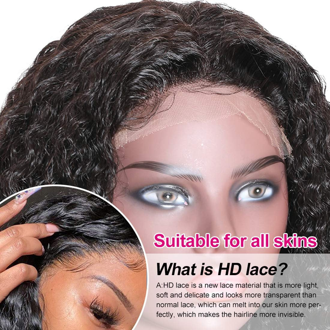 Hd transparent lace human hair wig