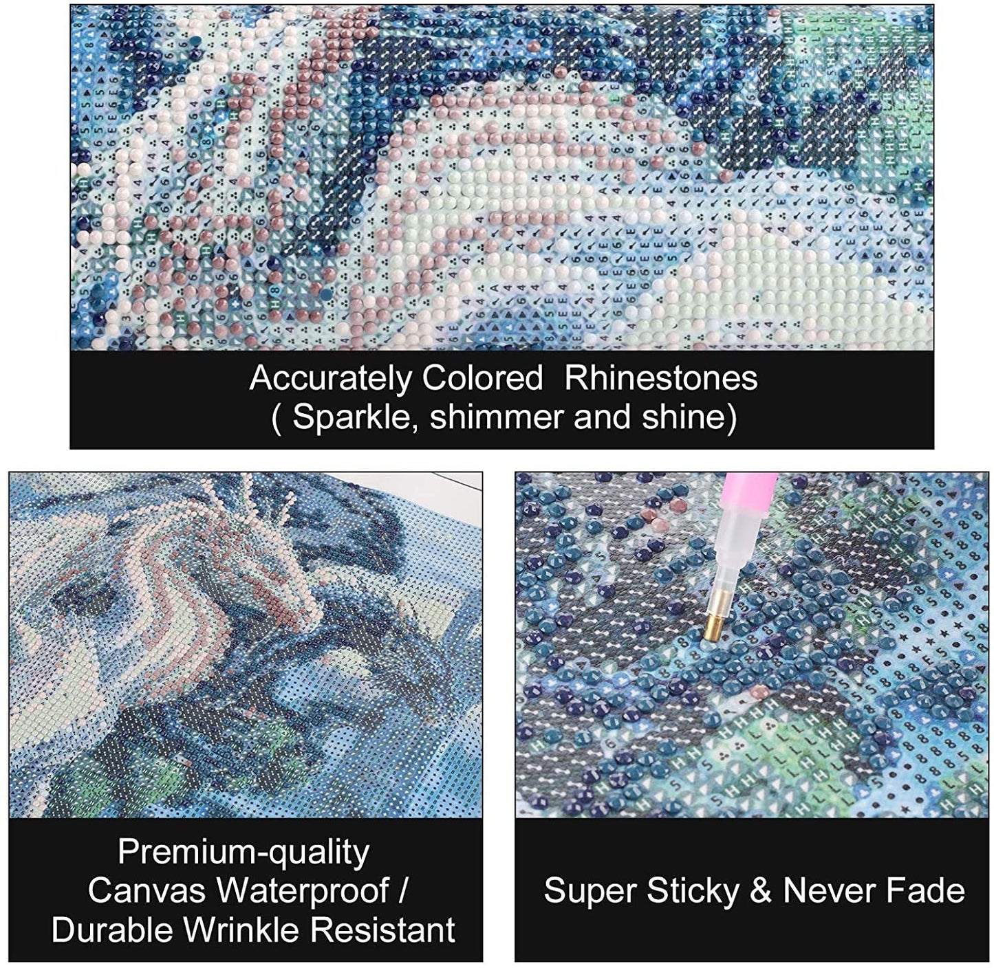 White dragon diy 5d diamond painting by number kit canvas 15.8"x11.8"