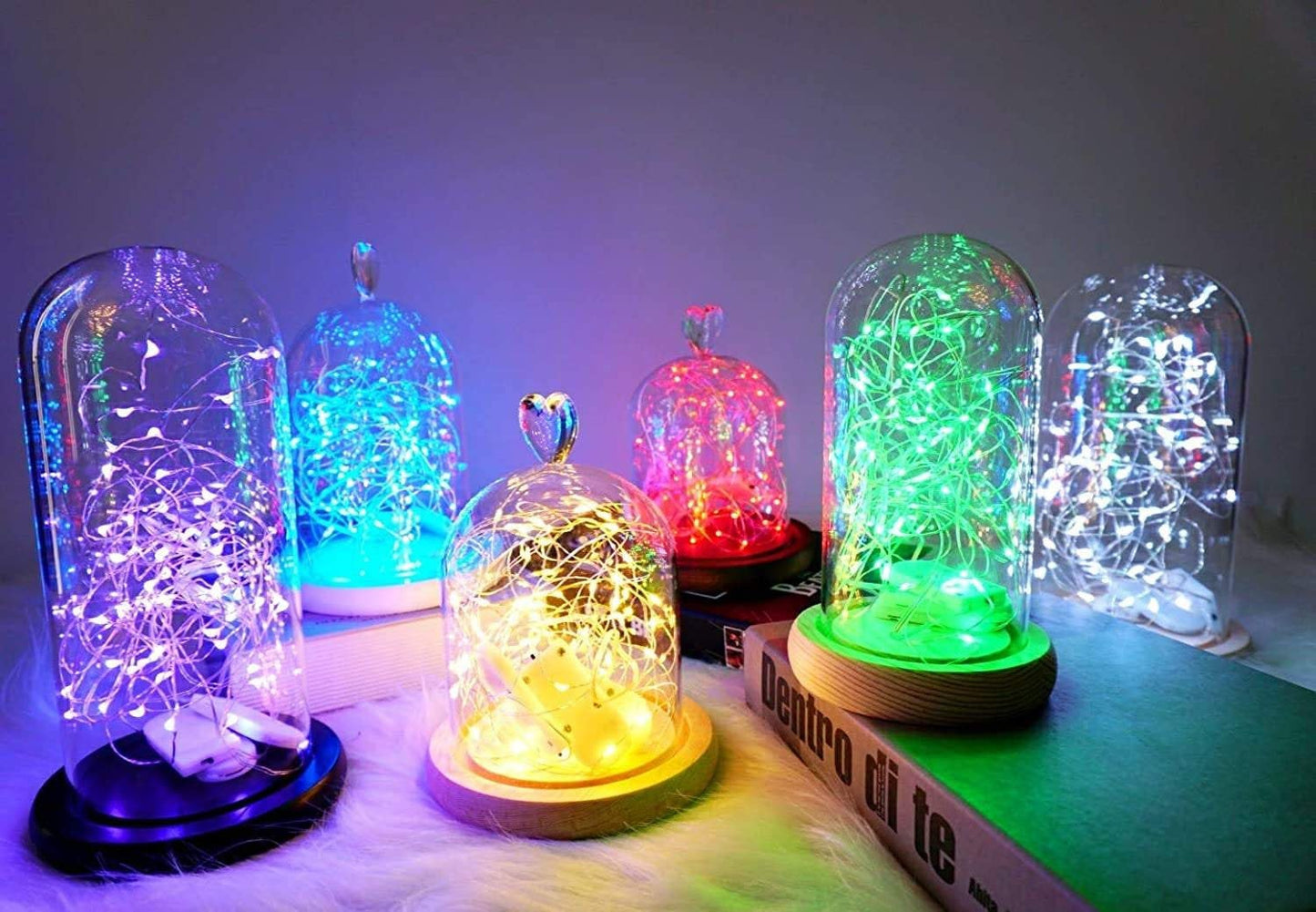 Starry fairy string lights led firefly silver color wire lights 20 led 7.2ft battery powered lights for diy wedding party jar centerpiece