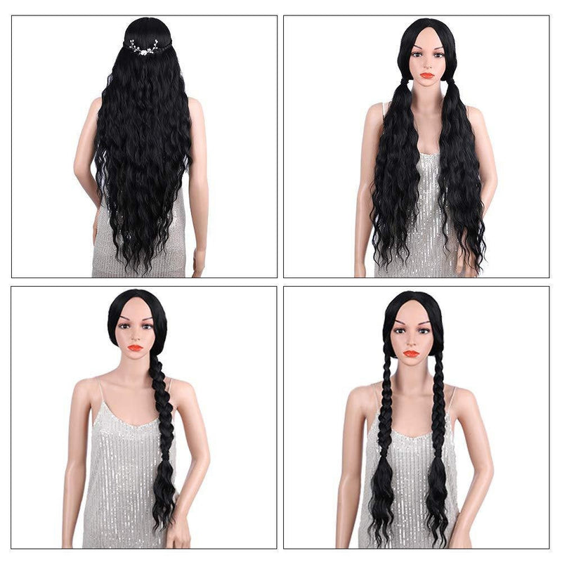 Trendy super long princess look wet and wavy heat resistant natural human hair feel synthetic wig 38 inches +/-