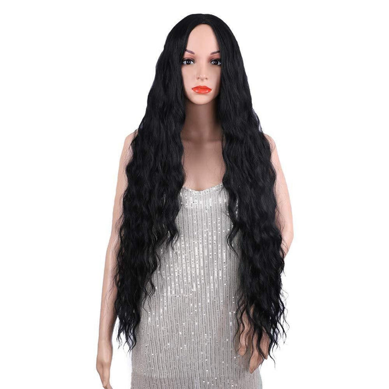 Trendy super long princess look wet and wavy heat resistant natural human hair feel synthetic wig 38 inches +/-