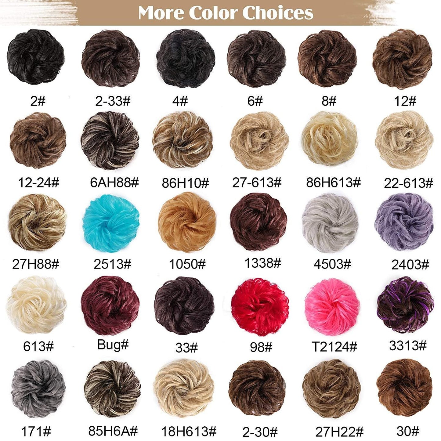Attractive large thick curly scrunchie messy bun updo clip in hair piece extensions