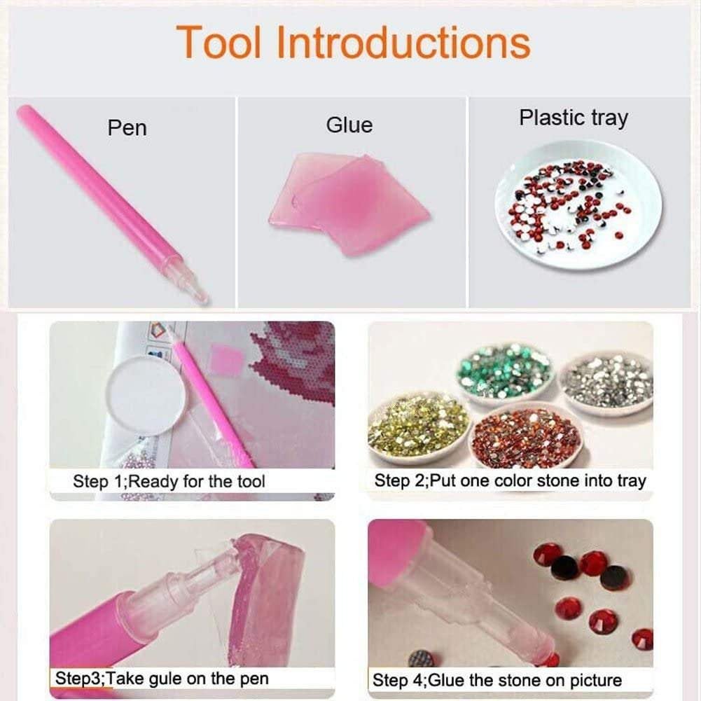 Colorful rainbow rose embroidery paint cross stitch craft diy 5d diamond painting by number kit canvas 11.8"x11.8"