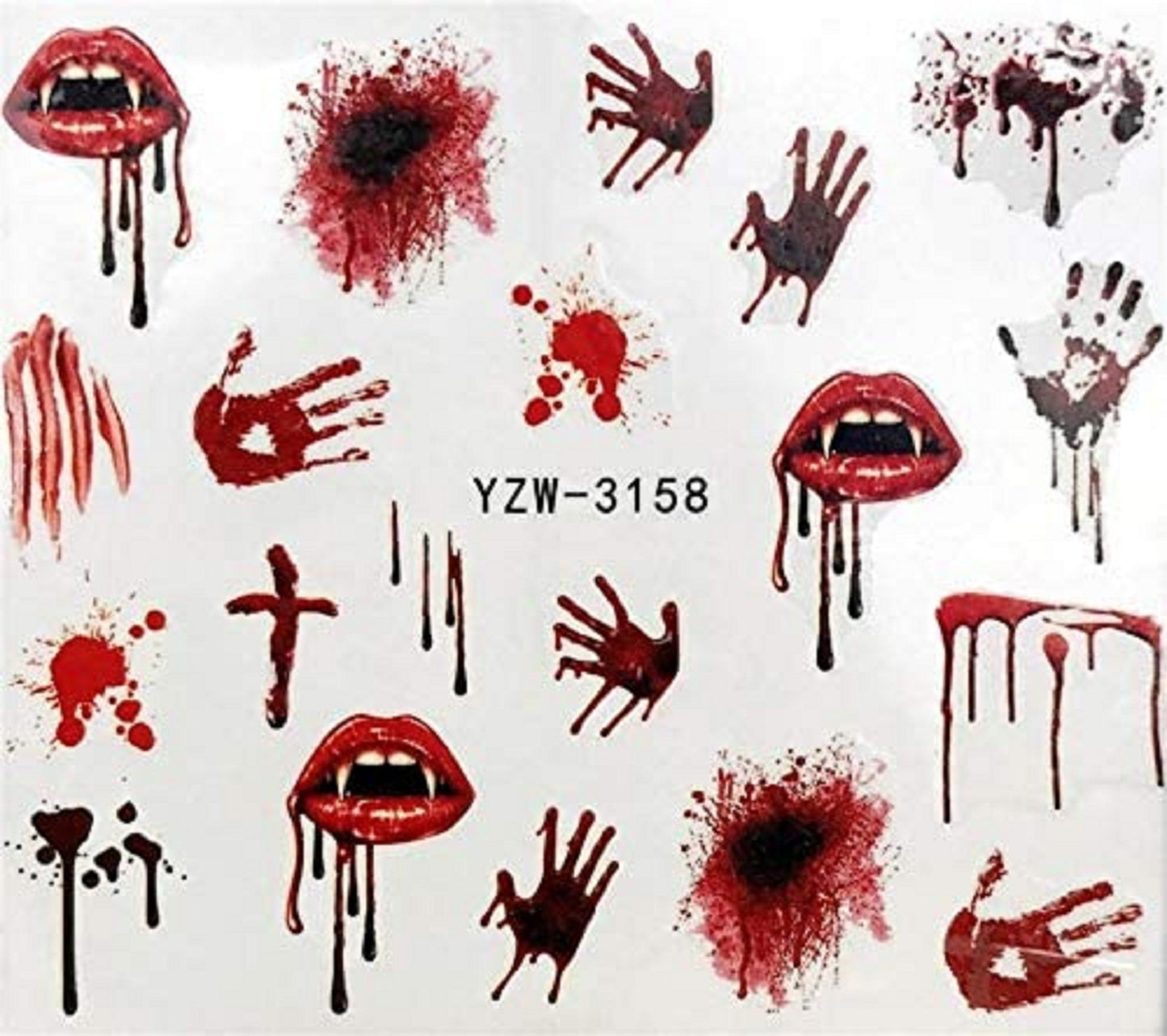 Ghost | skull | water transfer | nail art stickers | halloween | gothic | day of the dead | 20 sheets  nail art decals | dia de los muertos