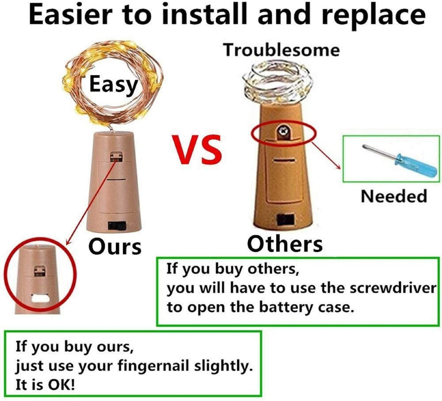 Led battery operated wine bottle cork lights (10) copper wire string fairy lights  diy, wedding, holiday, party décor multicolored no bottle