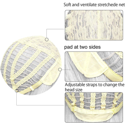 Silver Grey 18” Wavy Wig with Air Bangs | Natural Looking | Premium Heat Resistant Synthetic Fiber | Perfect for Cosplay Party Daily Wear