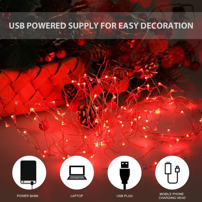 Led fairy string lights copper wire indoor festival christmas wedding party patio decorative window choice of colors