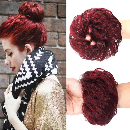 100% Brazilian Human Hair Curly Messy Bun Scrunchie Updo Hairpiece Add Instant Volume to Hair The Best Quality Real Human Hair Messy Bun
