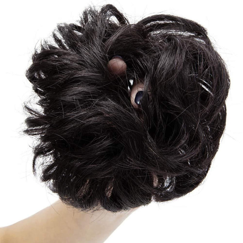 100% Brazilian Human Hair Curly Messy Bun Scrunchie Updo Hairpiece Add Instant Volume to Hair The Best Quality Real Human Hair Messy Bun