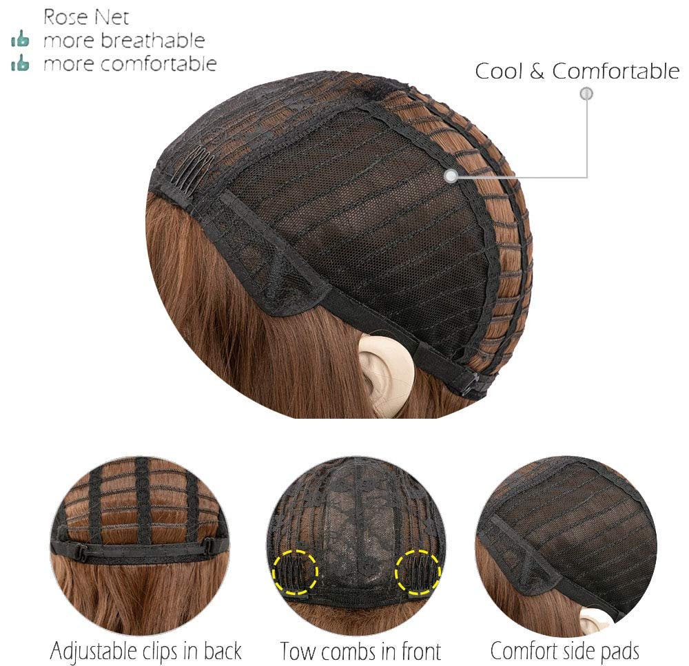 FLASH SALE! LIMITED Time and Stock Black Curly Wavy Bob Wig With Air Bangs Synthetic Heat Resistant Fiber Natural Black Human Hair Feel 10"