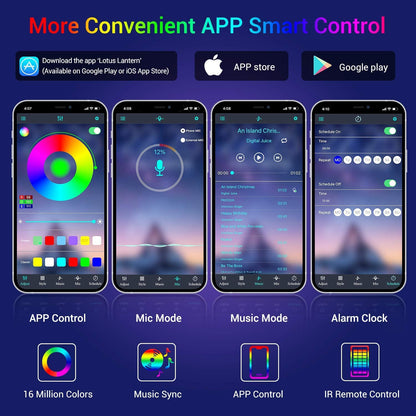 LED 50ft Led Strip Lights with App Control, Remote, Music Sync Color Changing Flexible LED Rope Lights for Bedroom, Party, Home