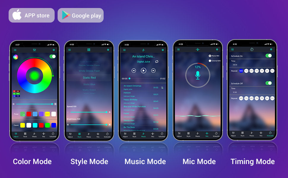 LED 50ft Led Strip Lights with App Control, Remote, Music Sync Color Changing Flexible LED Rope Lights for Bedroom, Party, Home