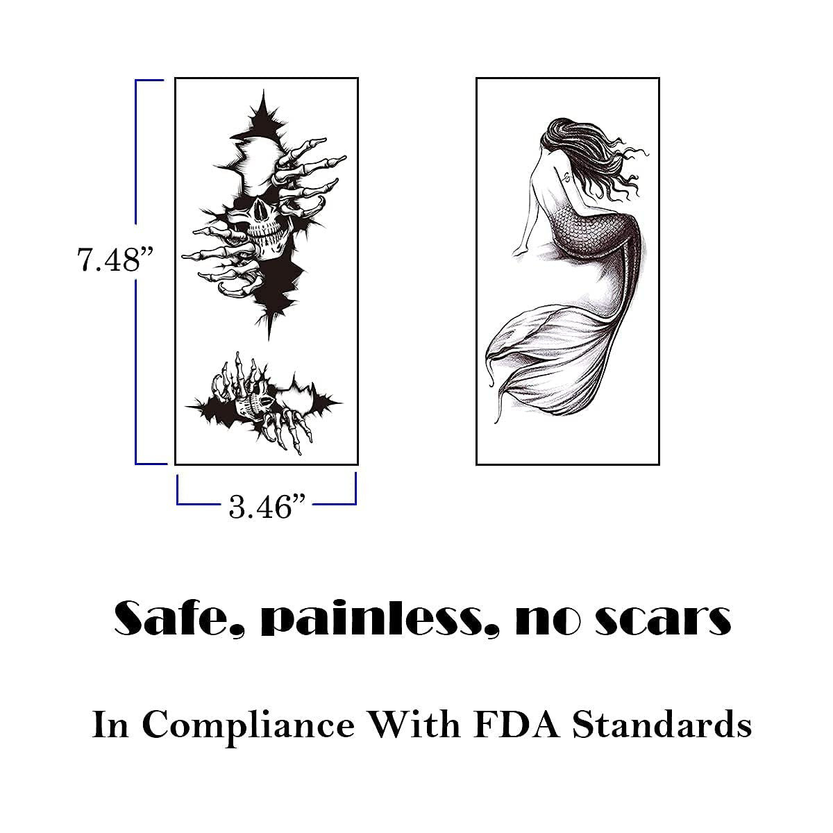 Complete Set of 9 Sheets Waterproof Fake Tattoo Temporary Realistic Waterproof Full Arm Fake Tattoo Flower Can Also Use for DIY Crafting