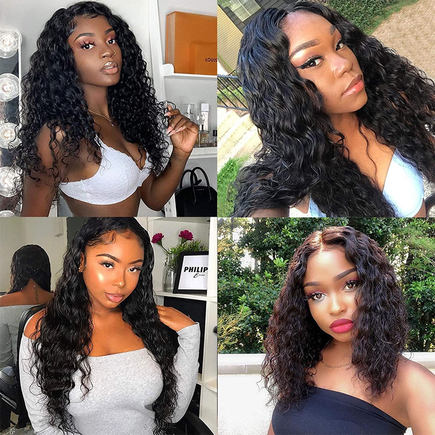 Deep Wave Clip ins Hair Extensions Virgin Human Hair Wavy Unprocessed Clip in Hair Extensions Set of 10 You Choose the Length from 10 - 20"