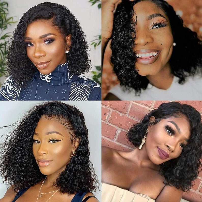 Natural Black Shoulder Length, Malaysian Remy Hair Deep Curl Wig, 100% Human Hair Wig, Daily Use Style as Your Own Hair, Natural Black #1B