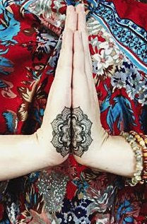 Yoga Mandala Temporary Tattoo - Realistic Body Art - Yoga Gift - Set of 2 Temporary Tattoos, 2.5" x 2.5"