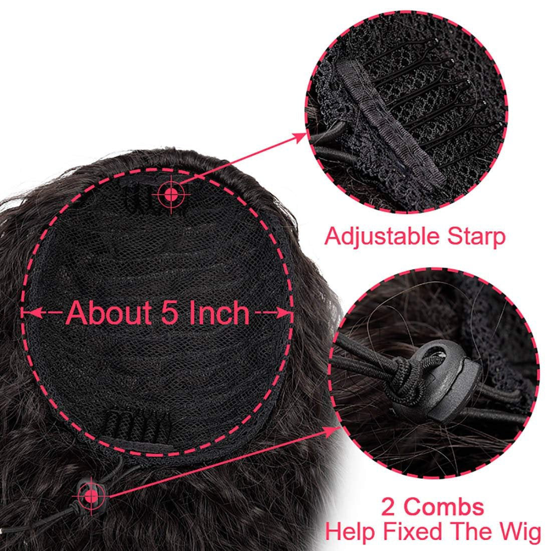 Corn Wave Ponytail 22" Long Wavy Drawstring Hair Extensions Synthetic Human Hair Feel Blend Naturally with Your Own Hair or Create Contrast