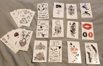 162 Styles Temporary Tattoos Fake Sleeve Henna Tattoo Stickers Leg Makeup Waterproof Realistic Long Lasting Semi Permanent Tattoos 50 sheets